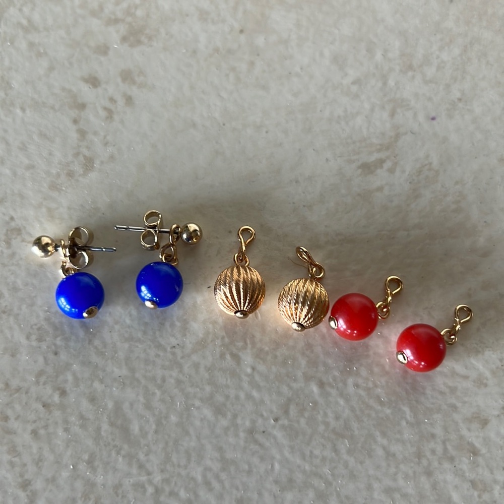 Avon 1980 Fashion Drop Convertible Pierced Earrings Four Ways to Wear